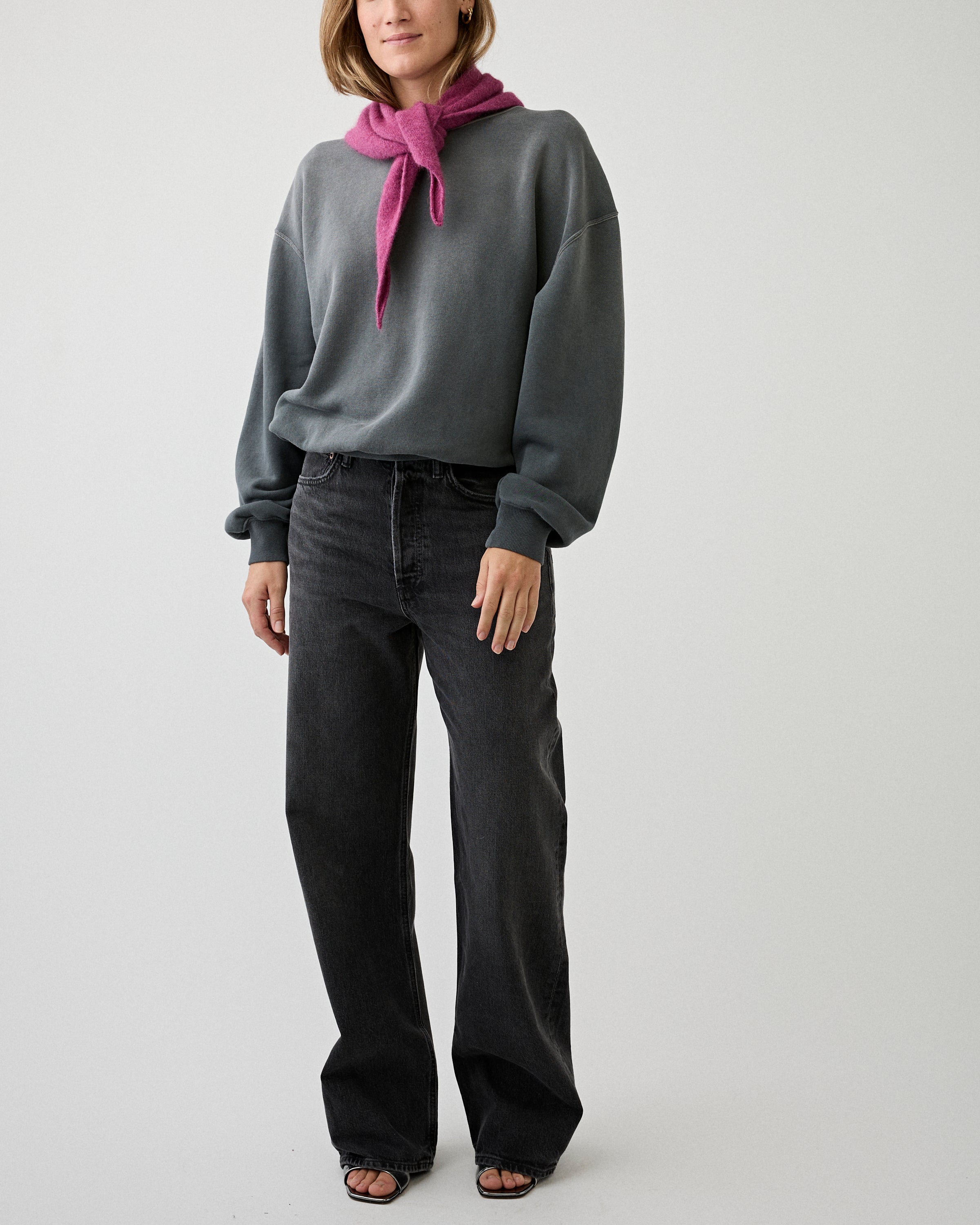 6397 Deb Sweatshirt Washed Grey Sweater Women