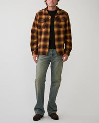 RRL Jesse Camp Long Sleeve Sport Shirt Orange/Yellow Shirt L/S Men