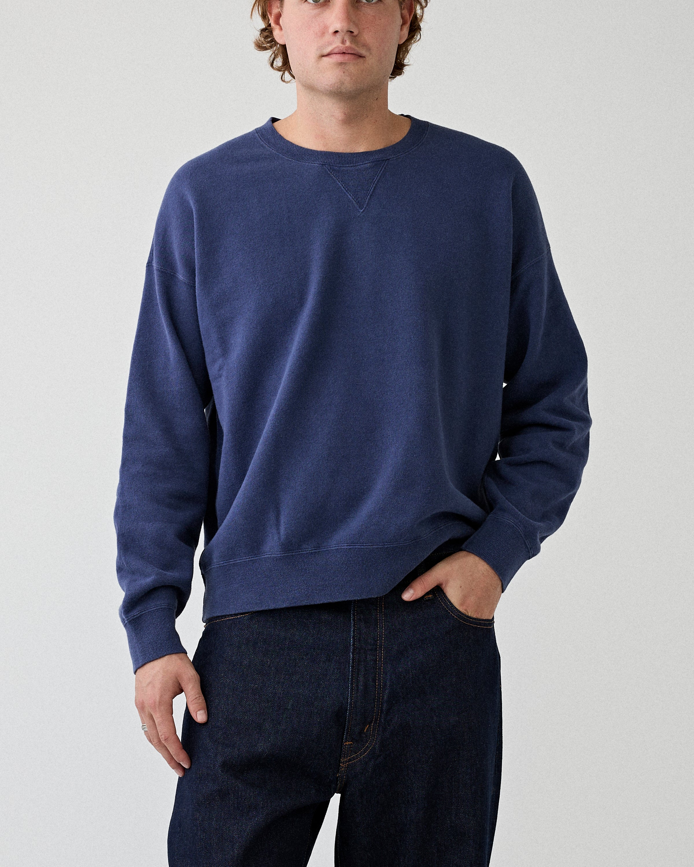 Visvim Jumbo SB Sweat L/S Damaged Navy T-shirt L/S Men