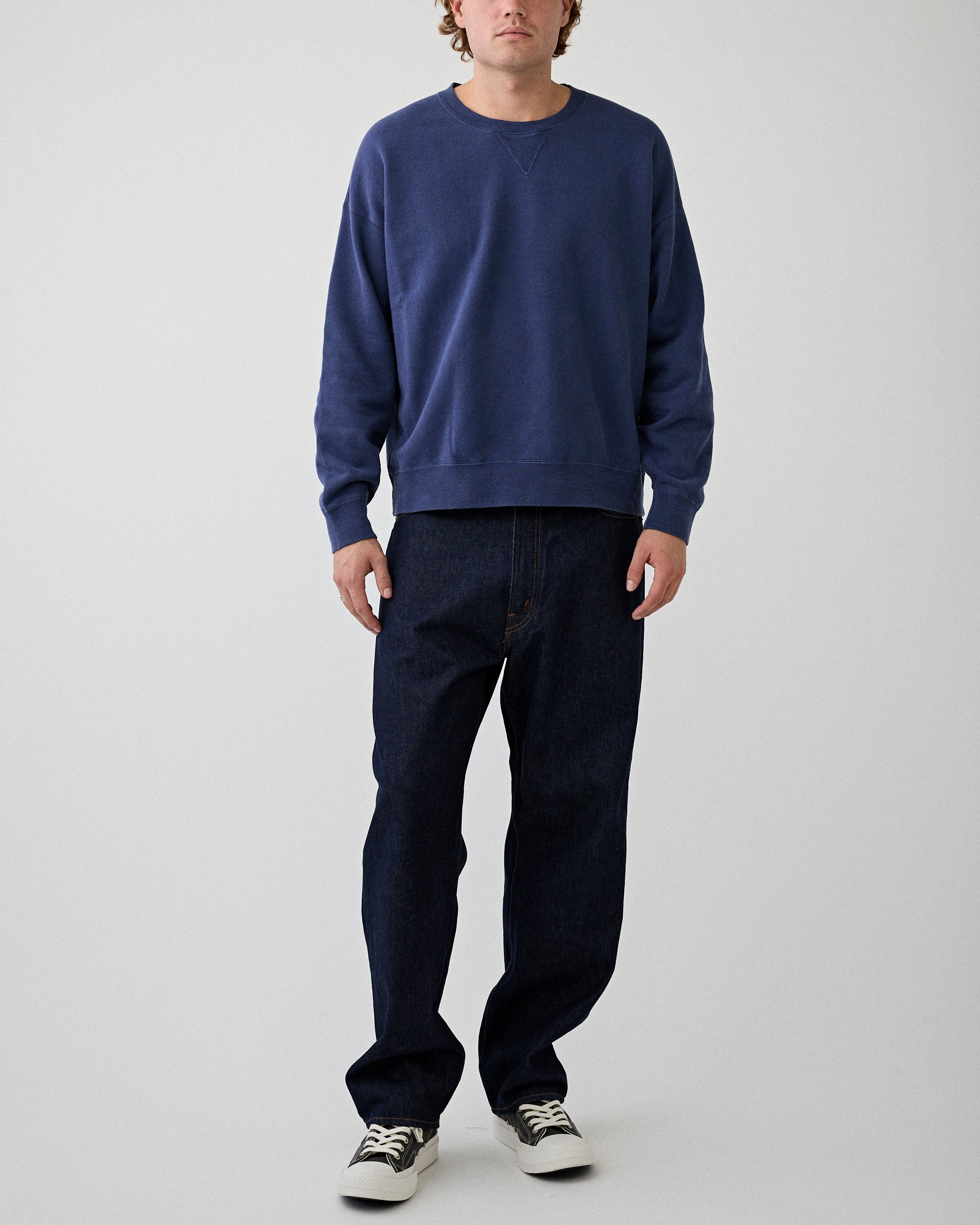 Visvim Jumbo SB Sweat L/S Damaged Navy T-shirt L/S Men