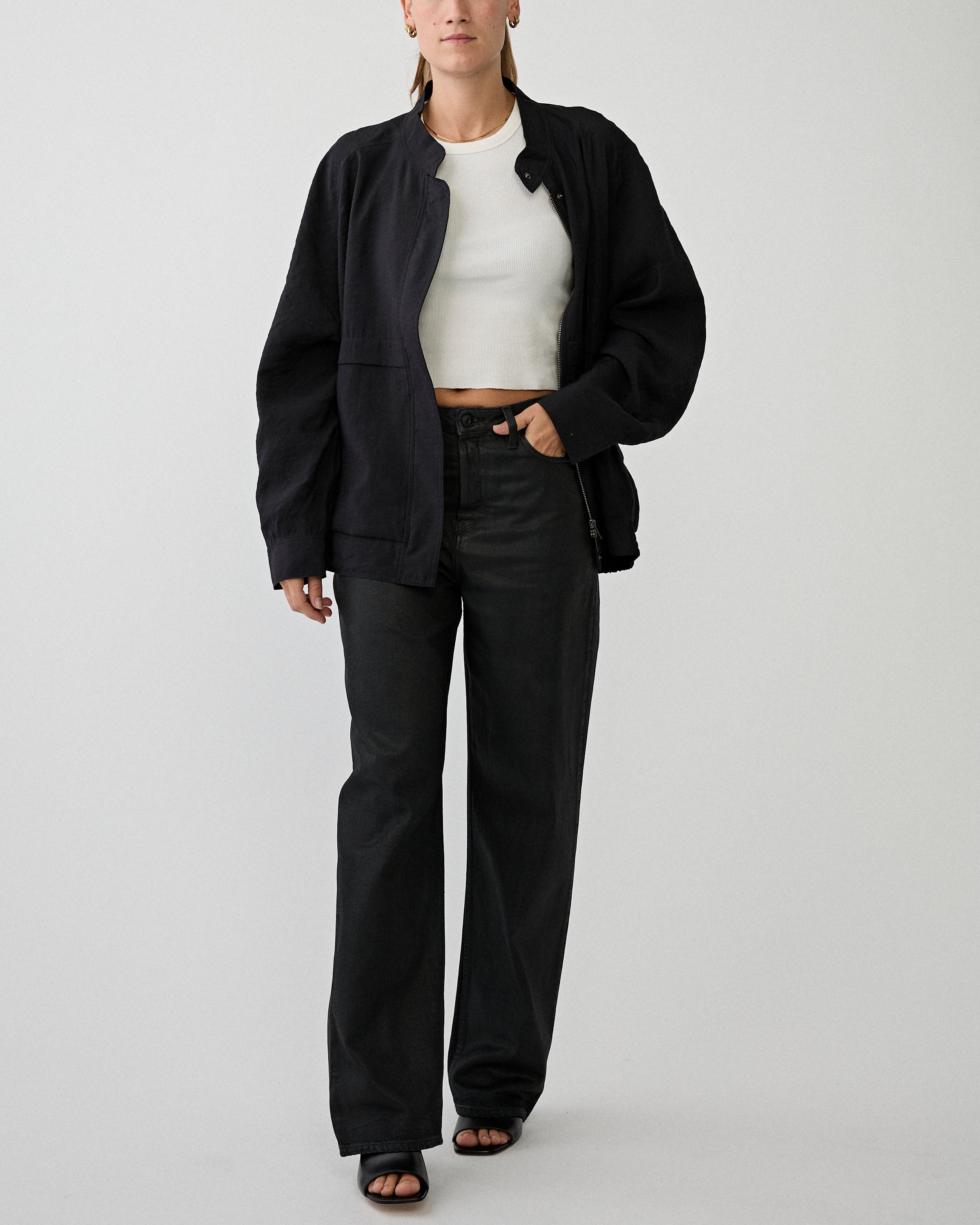 Tenue. Billy Jeans Black Coated Denim Women