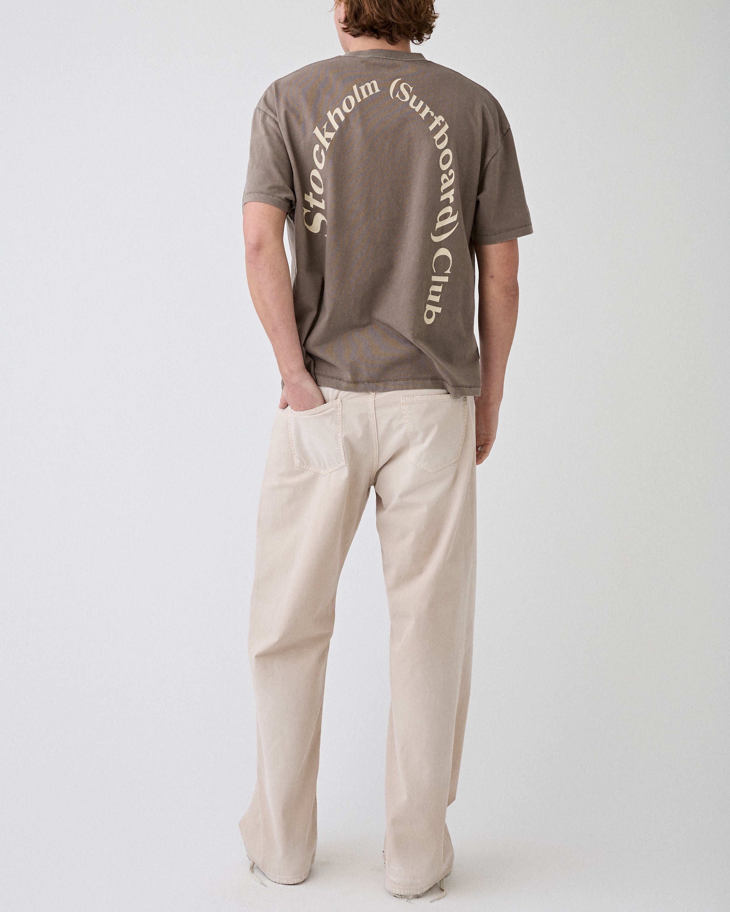 Stockholm Surfboard Club Box Tee Back Logo Hickory T-shirt S/S Men