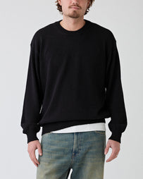 Roberto Collina Girocollo ML Comfort Fit Nero Knitwear Men