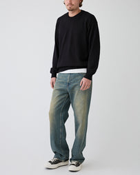 Roberto Collina Girocollo ML Comfort Fit Nero Knitwear Men