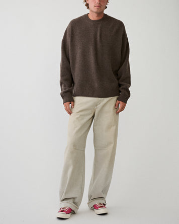 Yacaia Y-0013 Merino/Cashmere Sweater Dark Brown Knitwear Men
