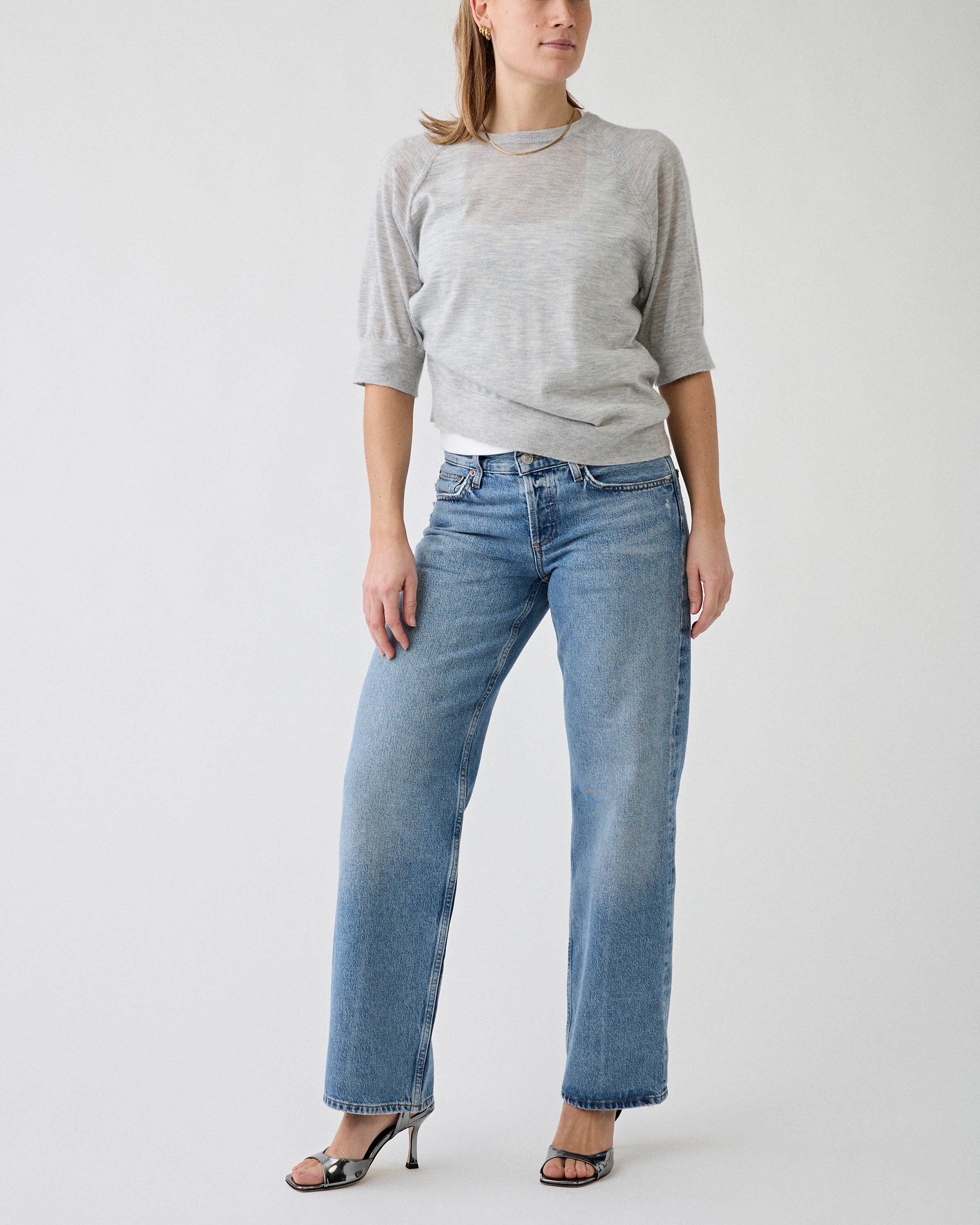 RAFF Fine Cashmere Knitted Top Grey Knitwear Women