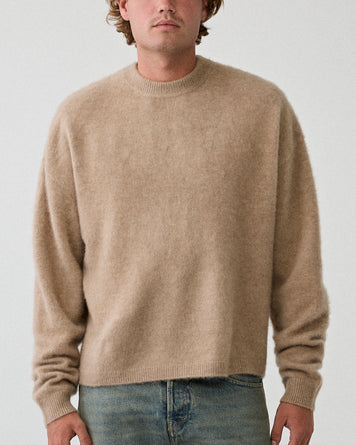 Yacaia Y-0026 Brushed Cashmere Sweater Camel Knitwear Men