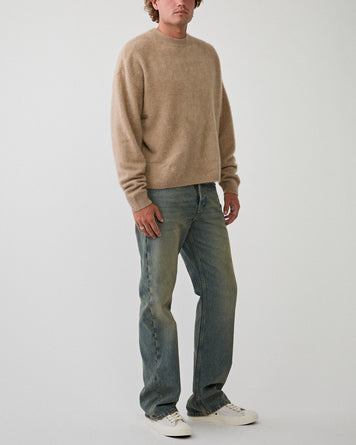 Yacaia Y-0026 Brushed Cashmere Sweater Camel Knitwear Men