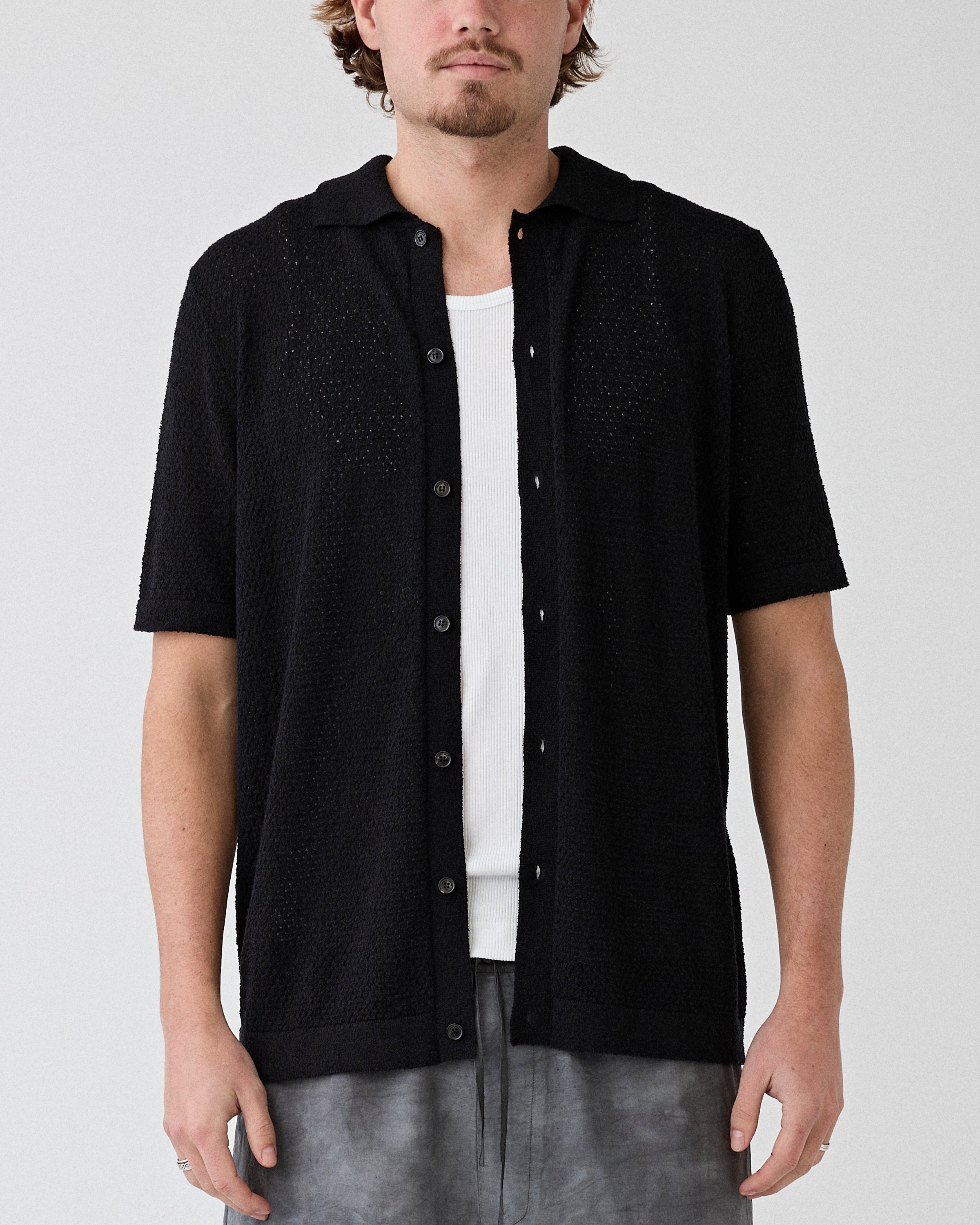 Roberto Collina Gamicia MC Puntino Nero Shirt S/S Men