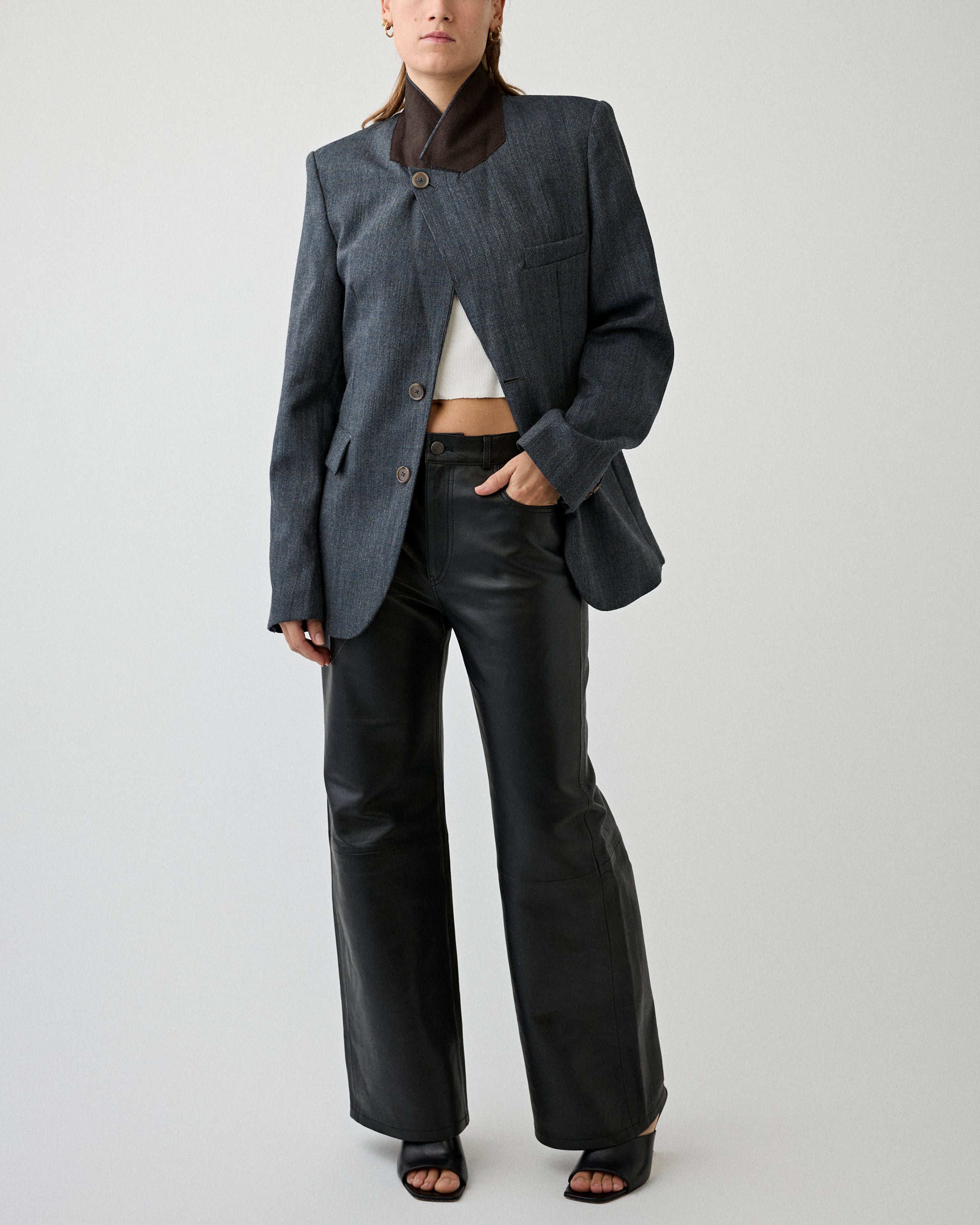 Haikure Winny Silky Leather Black Pants Women