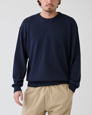 Roberto Collina Girocollo ML Comfort Fit Navy Knitwear Men