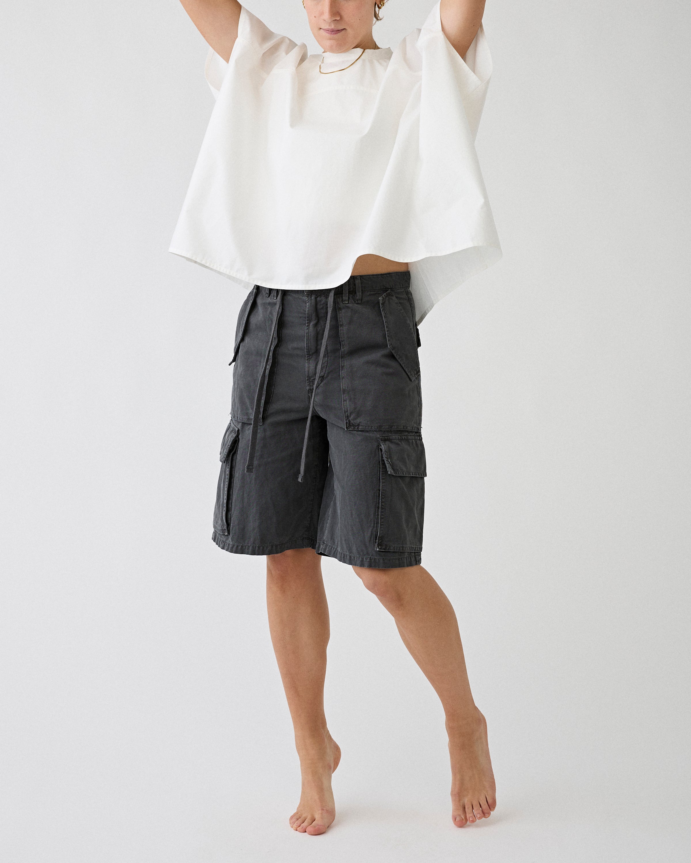 AgoldE Briar Utility Short Washed Black Shorts Women