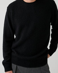 Roberto Collina Girocollo ML Casentino Nero Knitwear Men
