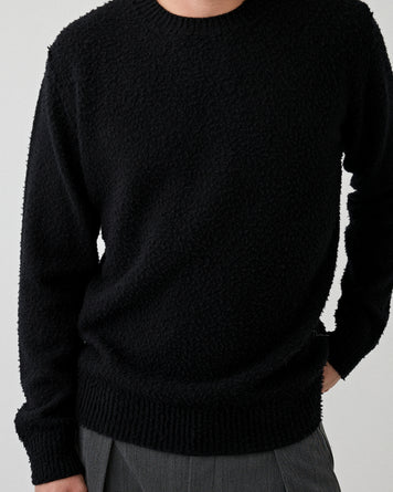 Roberto Collina Girocollo ML Casentino Nero Knitwear Men