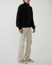 Yacaia Y-0020 Full Zip Merino/Cashmere Sweater Black Knitwear Men