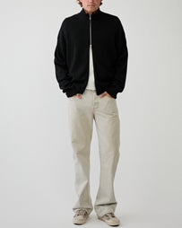 Yacaia Y-0020 Full Zip Merino/Cashmere Sweater Black Knitwear Men