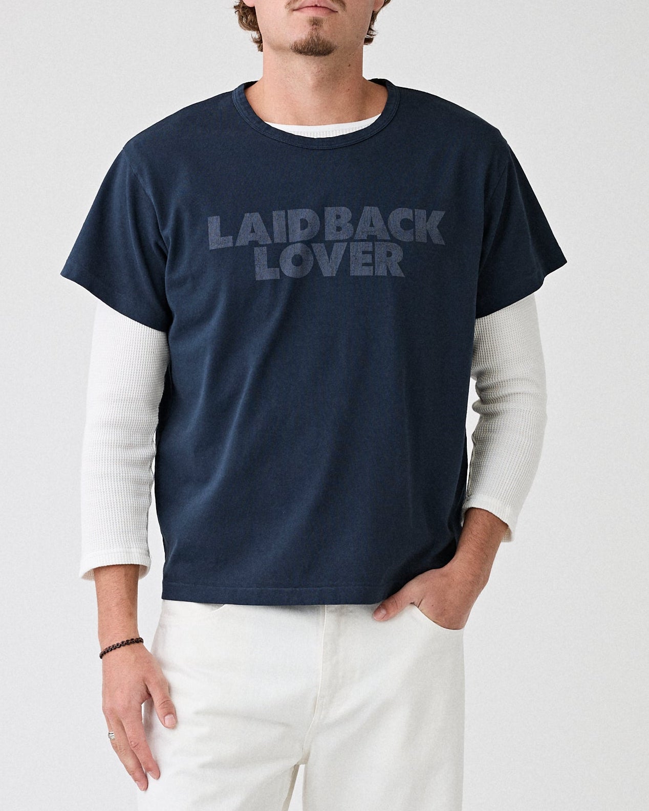 SECOND/LAYER Laidback Lover Tee Washed Navy T-Shirt S/S Men
