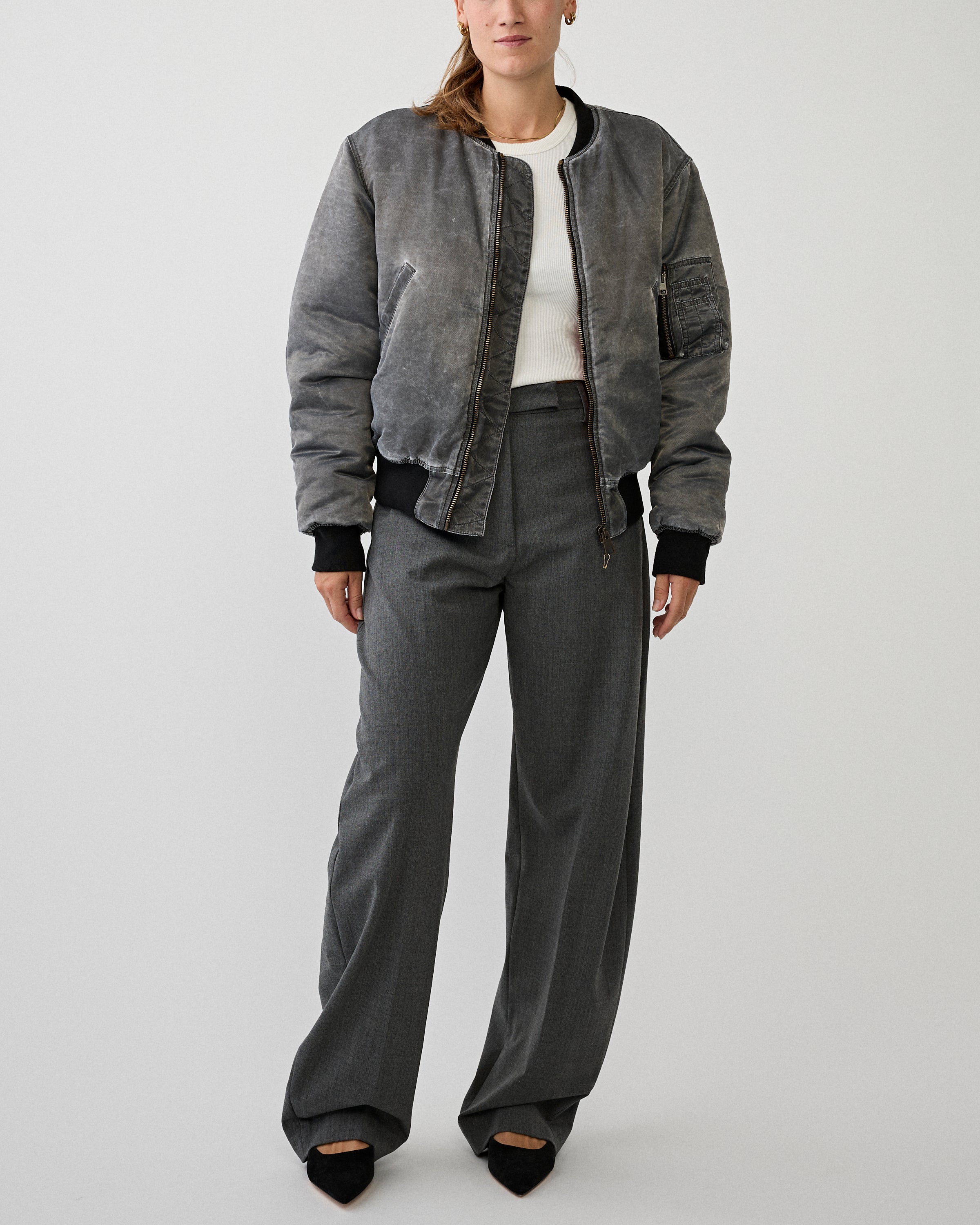 The Latest Dina Pants Grey Melange Pants Women