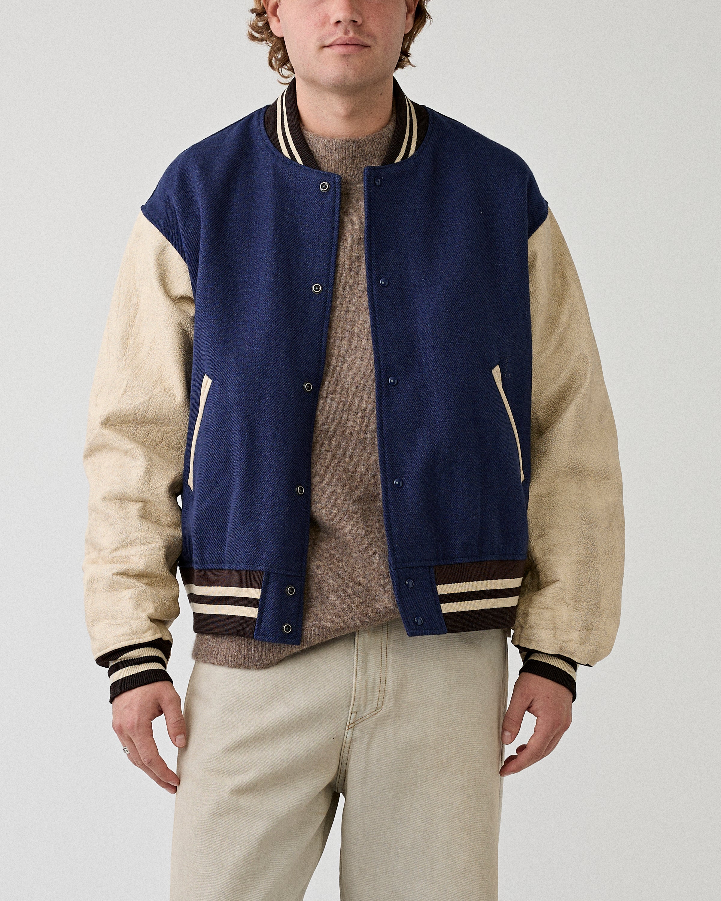 Visvim Varsity Jacket Navy JKT Short Men