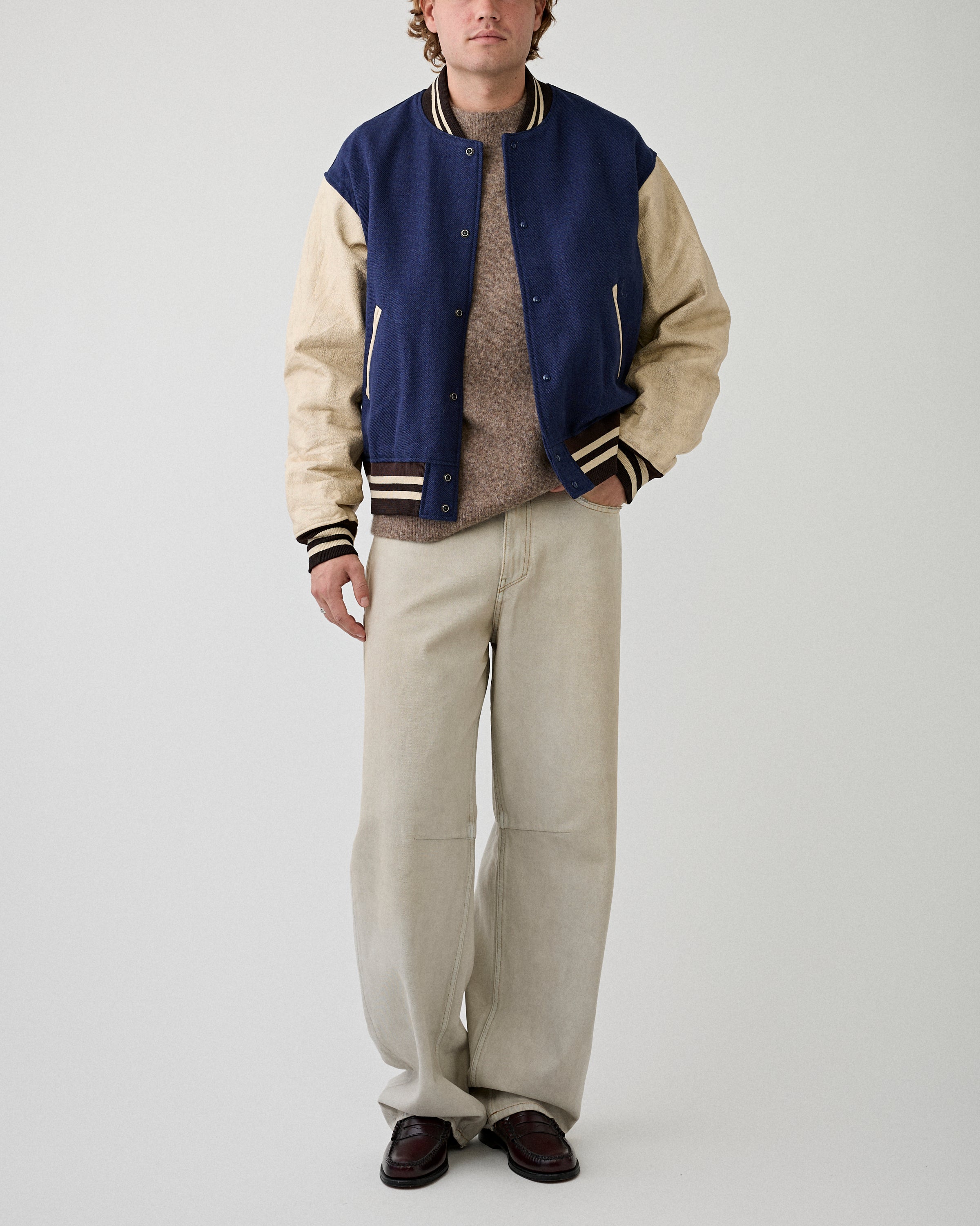 Visvim Varsity Jacket Navy JKT Short Men