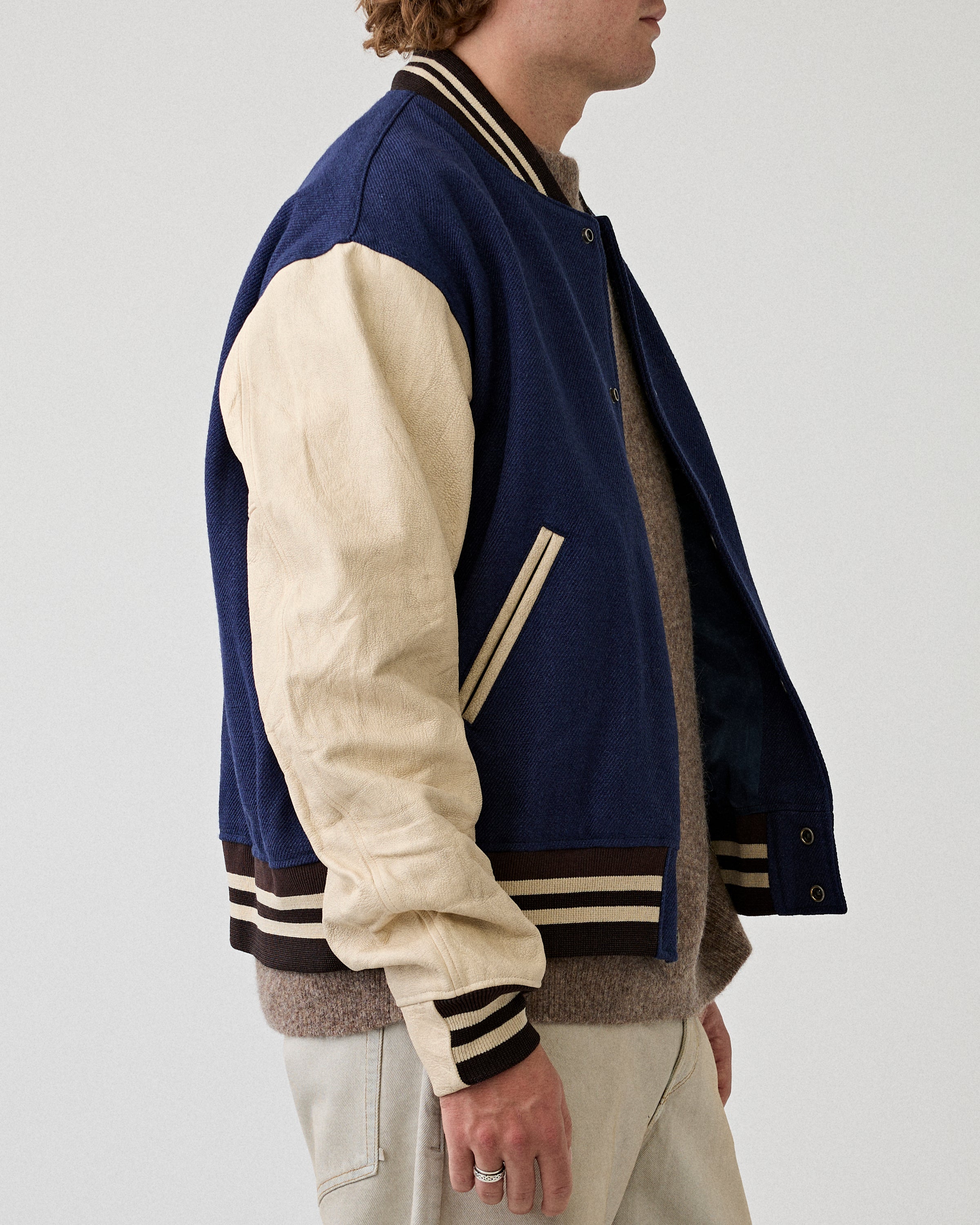 Visvim Varsity Jacket Navy JKT Short Men