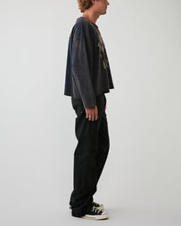 SECOND/LAYER Skull Crush Trasher Longsleeve Black T-shirt S/S Men