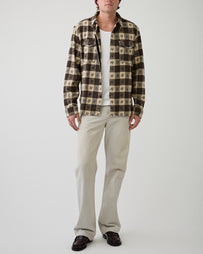 RRL Woven Sport Shirt Brown/Cream Shirt L/S Men