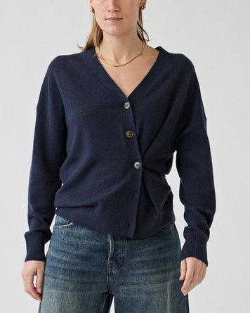 RAFF Merino Cashmere Cardigan Ink Knitwear Women