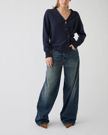 RAFF Merino Cashmere Cardigan Ink Knitwear Women