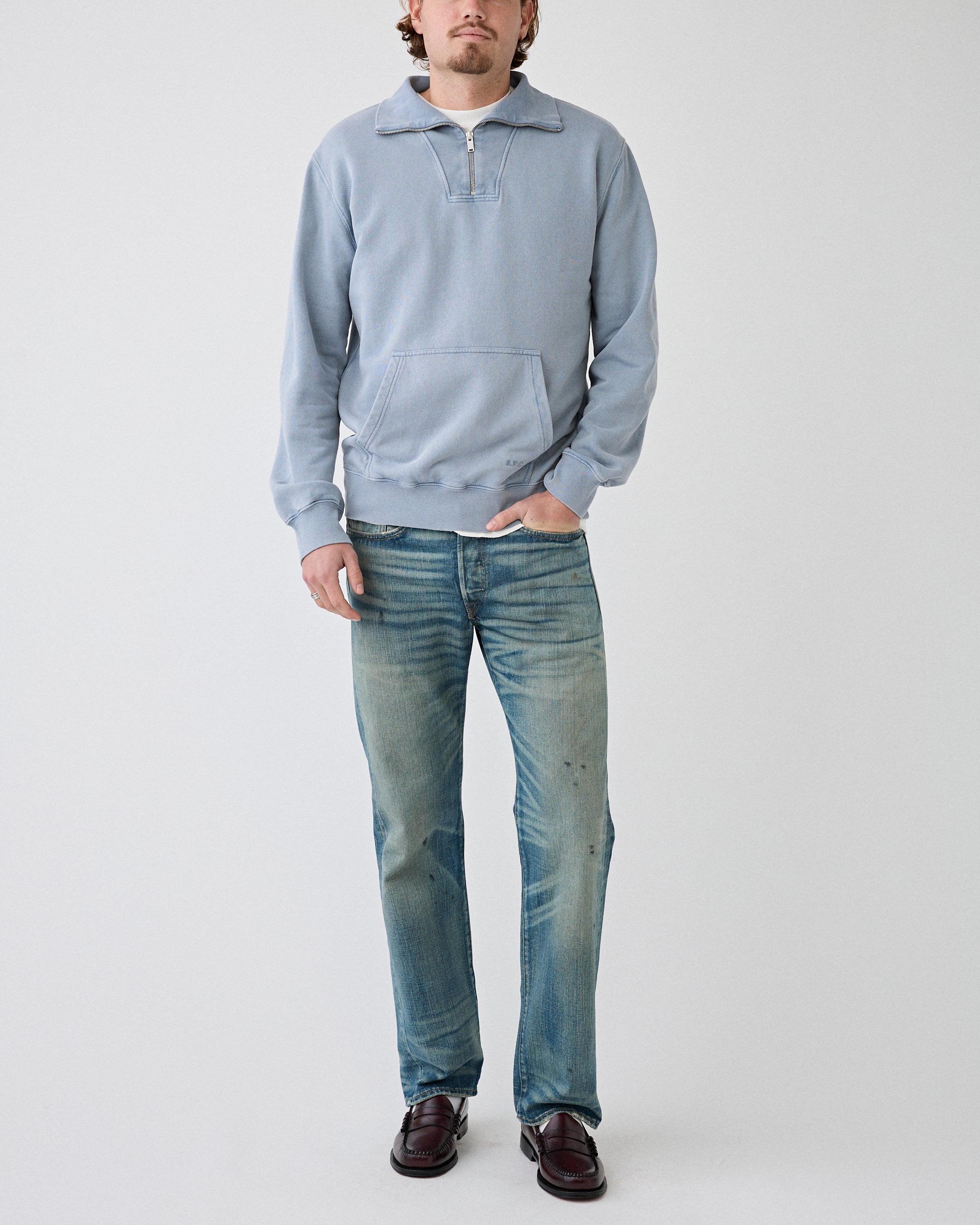 A.P.C. Camionneur Light Blue Sweater Men