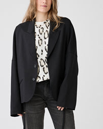 6397 Relaxed Cardigan Blazer Jet Black Knitwear Women