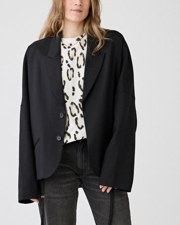 6397 Relaxed Cardigan Blazer Jet Black Knitwear Women