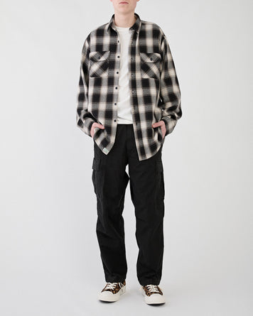 OrSlow Heavyweight Flannel Check Black Shirt L/S Men