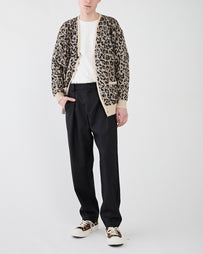 Wacko Maria Leopard Mohair Cardigan Ivory Knitwear Men