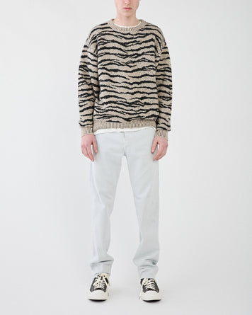 Wacko Maria Tiger Mohair Crew Neck Sweater Ivory Sweater Men