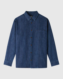 A.P.C. Chemise Malo Logo Washed Indigo Shirts L/S Men