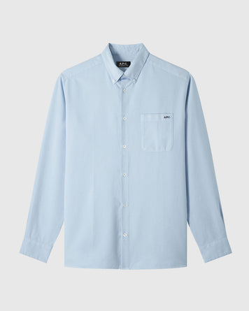 A.P.C. Chemise Mateo Logo Light Blue MEN SHIRTS