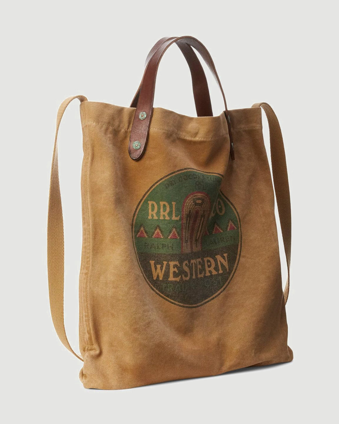 RRL Western Logo Canvas Market Tote Bags Unisex