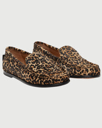 A.P.C. Mocassin Swan Black Leopard Shoes Leather Women