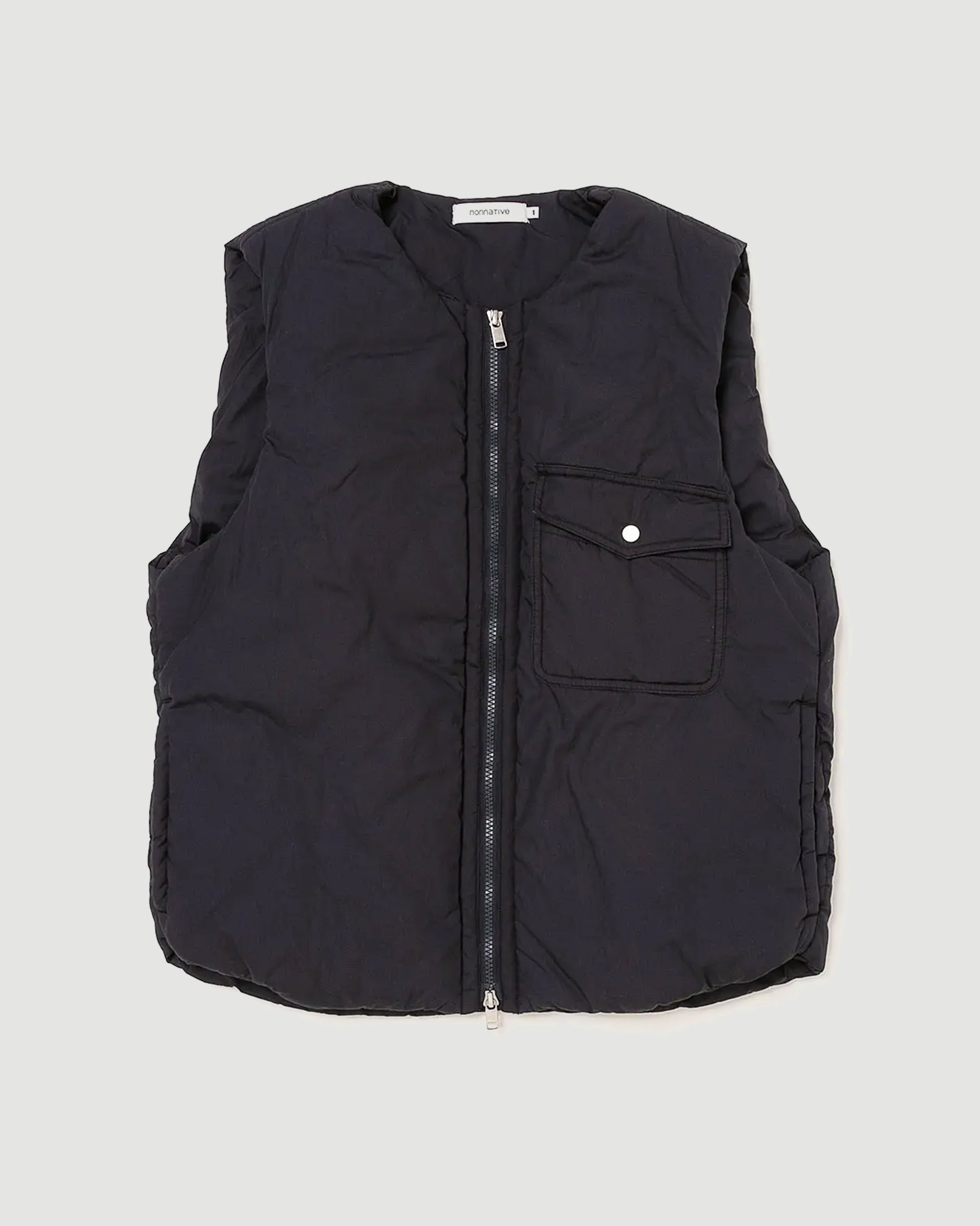 Nonnative Hiker Puff Vest Cotton Typewriter Dark Navy JKT Short Men
