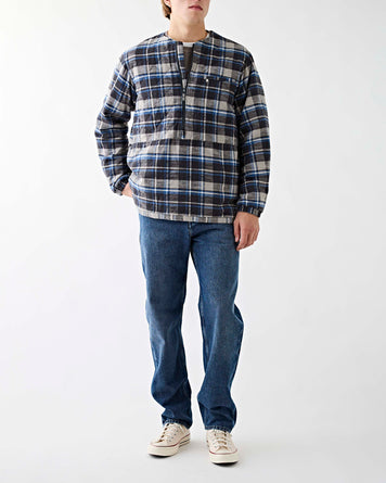 Nonnative Hiker Pullover Puff Jacket Check Blue JKT Short Men