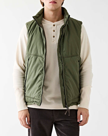 OrSlow Cotton x Nylon Padded Vest Army Green JKT Short Men