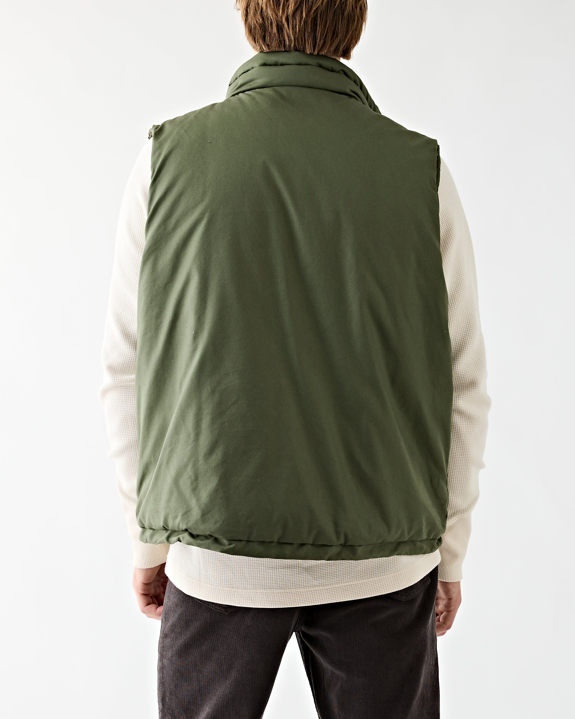 OrSlow Cotton x Nylon Padded Vest Army Green JKT Short Men