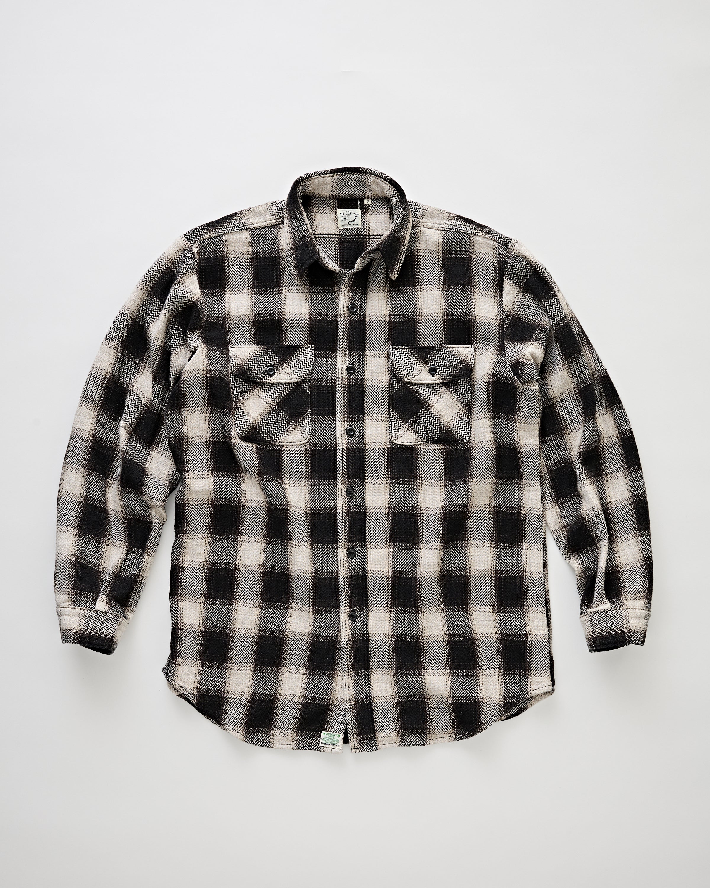 OrSlow Heavyweight Flannel Check Black Shirt L/S Men