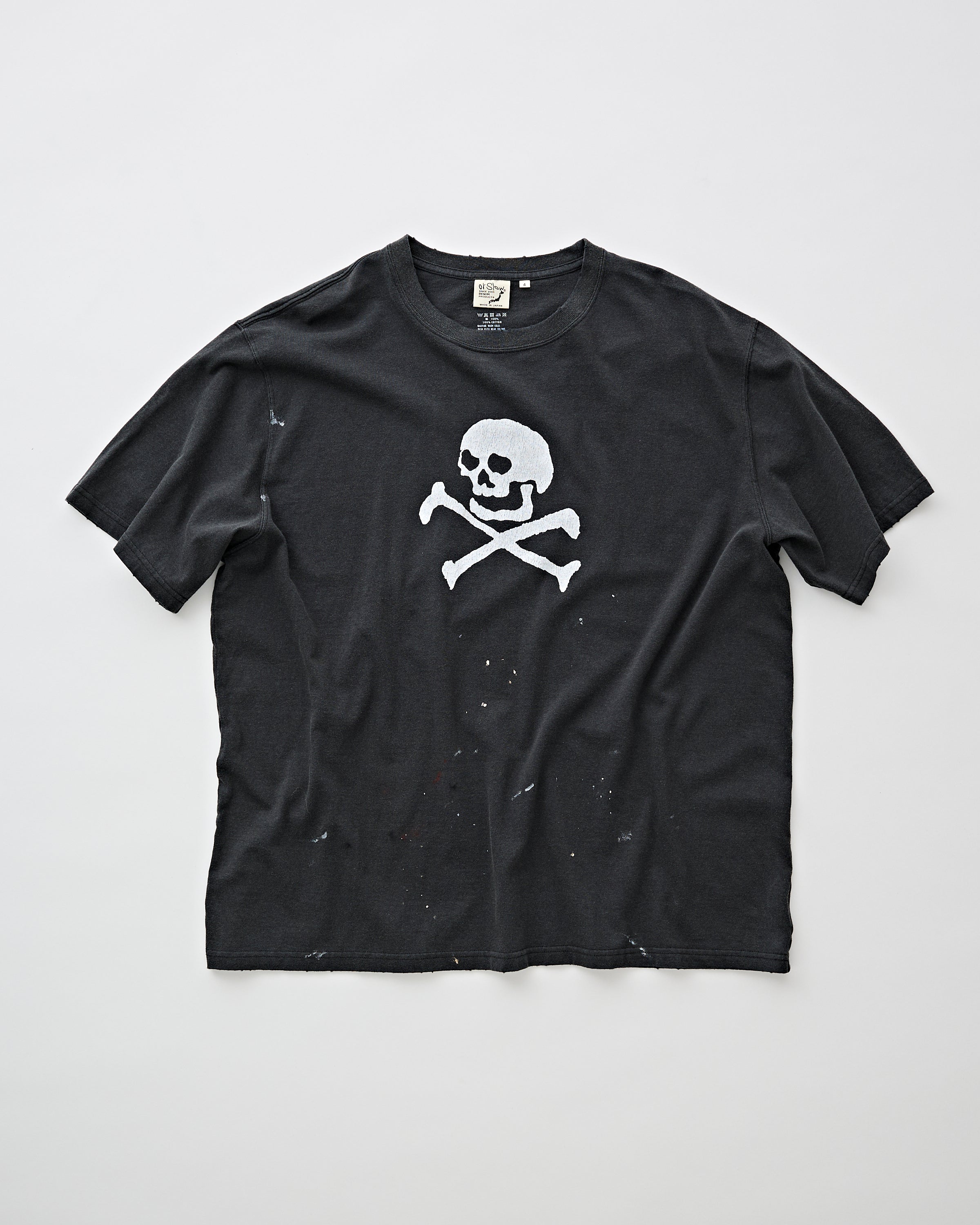 OrSlow Vintage Fade Skull Print T-Shirt Black T-shirt S/S Men