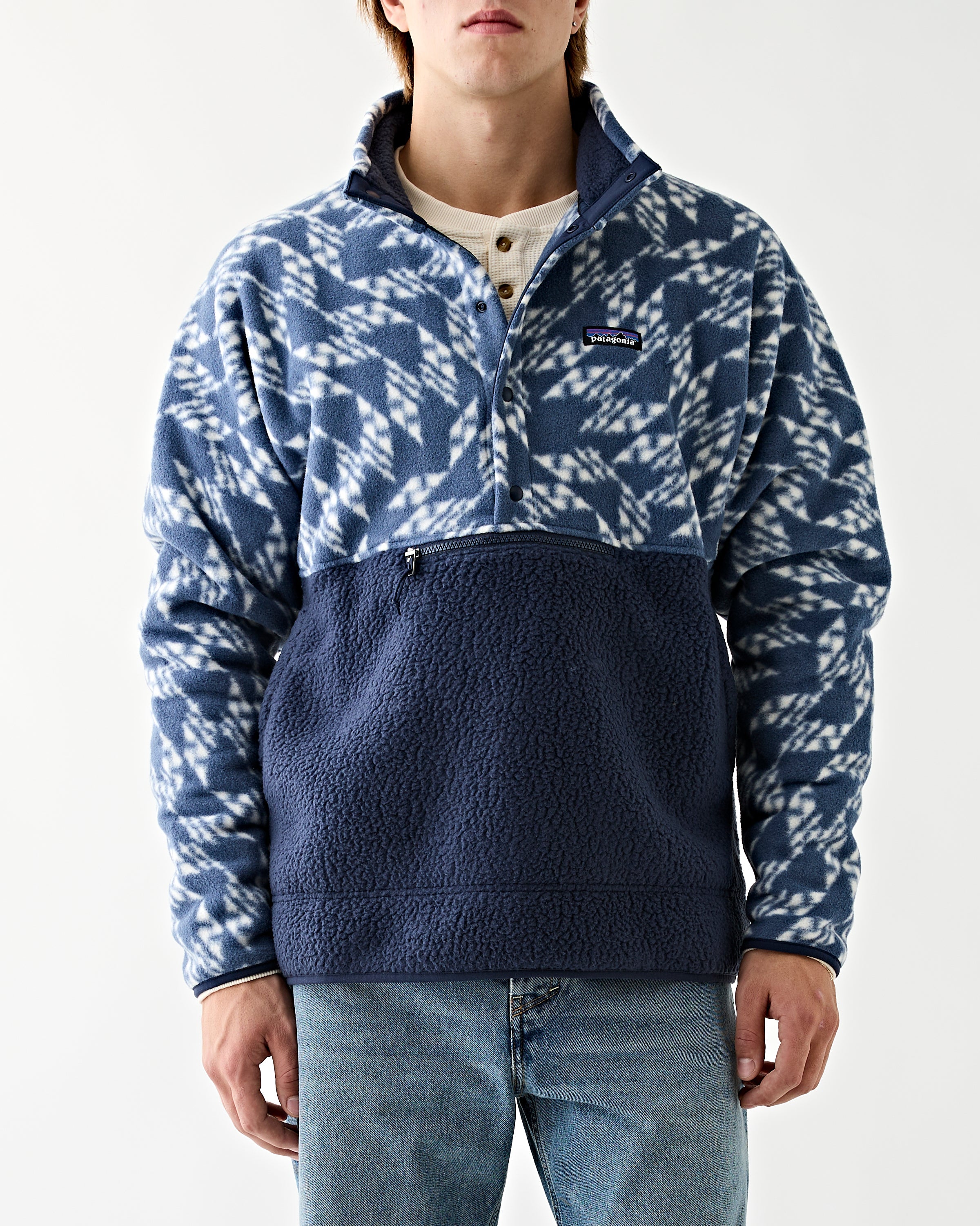 Patagonia Men's Retro Pile 1/2 Snap P/O New Navy JKT Short Men
