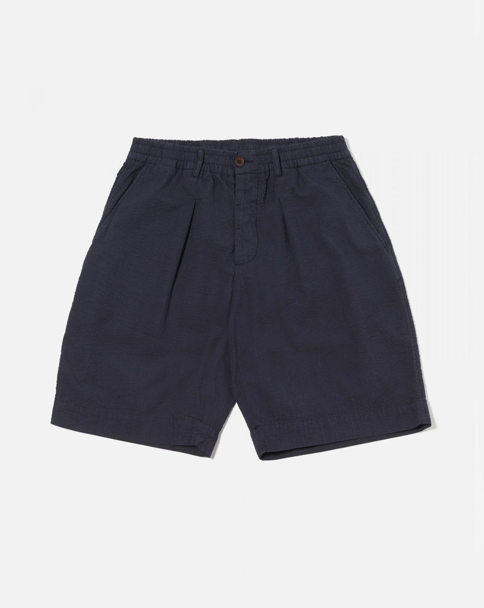 Universal Works Pleated Track Short Navy Shorts Men