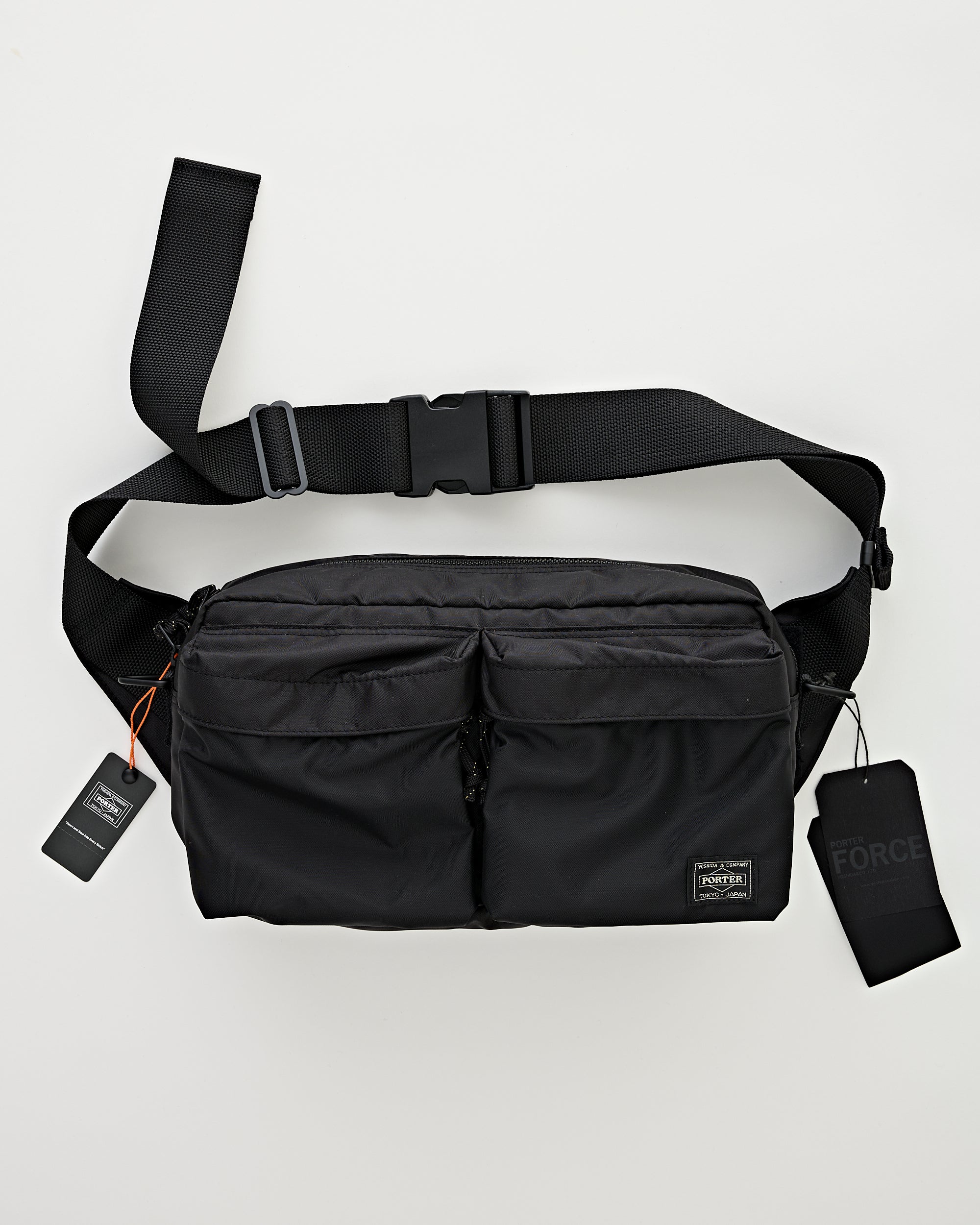 Porter Yoshida – Force 2Way Waist Bag Black – Tenue de Nîmes