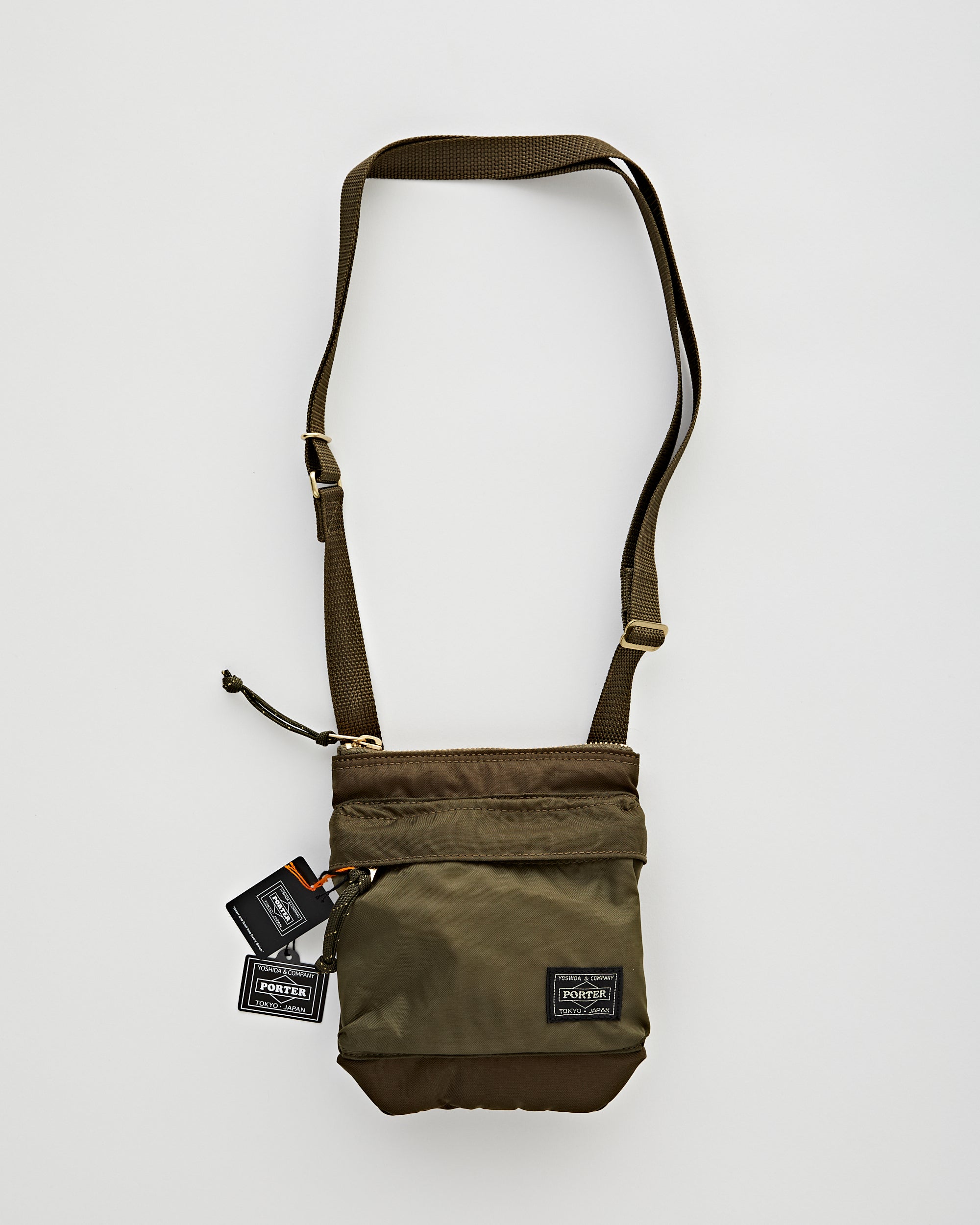 Porter Yoshida Force Shoulder Pouch Olive Drab Bags Unisex