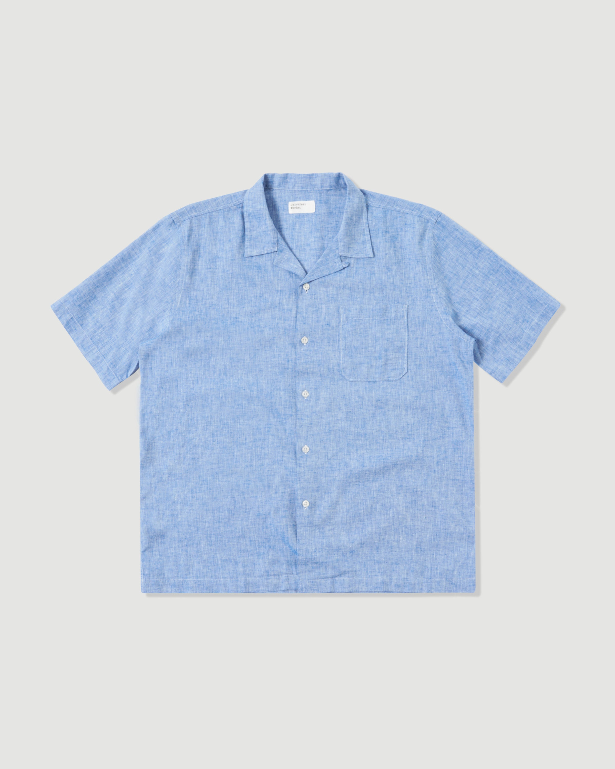 Universal Works Road Shirt Blue Shirt S/S Men